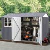 8 x 10Ft Outdoor Shed With Sloped Roof Lockable Double Doors & 6 Vents