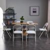 4pcs Elegant Foldable Iron & PVC Chairs for Convention & Exhibition White