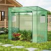 Outdoor Walk-In Greenhouse With PE Cover Metal Frame & Roll-Up Door