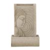 Polyresin Buddha Water Fountain (9x6.5x14") With Integrated LED