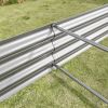 Silver Metal Raised Garden Bed Kit (7.6 x 3.7 x 0.98 Ft)