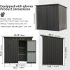 Outdoor Galvanized Metal Storage Lockable Double Door Shed 5.7 x 3Ft
