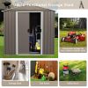 6Ft x 5Ft Outdoor Metal Storage Gray Shed With Window