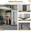 8 x 6 Ft White Metal Storage Shed With 2 Lockable Doors