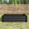 4 x 2 x 1 Ft Black Metal Raised Garden Bed For Flowers Plants Vegetables & Herbs