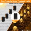 Set Of 4 Solar Waterproof Wall Lights With Sensors For Outdoor Fences & Patios
