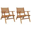 Patio Chairs 2 pcs Solid Acacia Wood