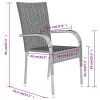 9 Piece Grey & Black Rattan Patio Dining Set