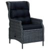 9 Piece Rattan Patio Dining Set Dark Gray