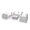 7 Piece Poly Rattan Patio Lounge Set With Cushions