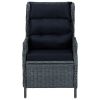 9 Piece Rattan Patio Dining Set Dark Gray