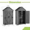 39.56"L x 22.04"W x 68.89"H Outdoor Storage Gray Wooden Cabinet Shed