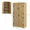 Wooden Garden Shed With Waterproof Metal Roof 3 Shelves & Lockable Door
