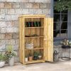 Wooden Garden Shed With Waterproof Metal Roof 3 Shelves & Lockable Door