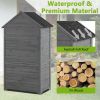 39.56"L x 22.04"W x 68.89"H Outdoor Storage Gray Wooden Cabinet Shed