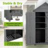39.56"L x 22.04"W x 68.89"H Outdoor Storage Gray Wooden Cabinet Shed