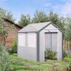 8' L x 6' W x 7' H Outdoor Walk-In Tunnel Greenhouse With Roll-Up Windows