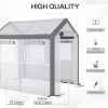 8' L x 6' W x 7' H Outdoor Walk-In Tunnel Greenhouse With Roll-Up Windows