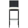 9 Piece Patio Bar Set with Cushions Poly Rattan Black