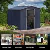 8 x 6 Ft Outdoor Metal Shed With Sliding Doors & Air Vent