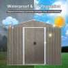 8 x 10 Ft Outdoor Metal Storage Shed Grey
