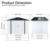 Outdoor Storage Shed 4FT x 6FT Apex Roof White-Black