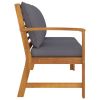 Garden Bench 45.1" with Dark Gray Cushion Solid Acacia Wood