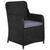 7 Piece Black Outdoor Garden Dining Set