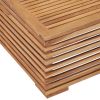 Garden Table and Footrest Set & Cream Cushion Solid Teak Wood