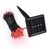 100 Red LED Solar-Powered String Lights