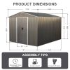 8 x 10 Ft Outdoor Metal Storage Shed Grey