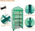 Mini Greenhouse 4 Tier Kit With Caster Wheels & Roll-Up Zipper PE Cover