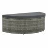 2 Seater Garden Sofa with Cushions and Parasol Gray Poly Rattan