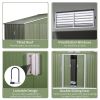 9' x 6' Green Outdoor Storage Shed With 4 Vents & Sliding Doors