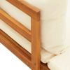 Acacia Wood Patio Lounging Set With Cream White Cushions