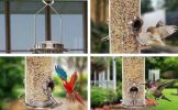 Outdoor Hanging Premium Metal Tube Hummingbird Feeder
