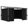 Anthracite Outdoor Garden Gazebo With Curtains