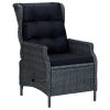 9 Piece Rattan Patio Dining Set Dark Gray
