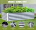 6 x 3 x 1.5 Ft Galvanized Metal Raised Garden Bed For Vegetables & Flowers