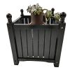 Black Wooden Square Outdoor Planter Pot For Flowers & Vegetables