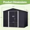 6 x 8 Ft Metal Outdoor Storage Shed With Lockable Sliding Doors & Vents