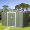 9' x 6' Green Outdoor Storage Shed With 4 Vents & Sliding Doors
