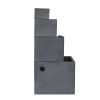 Grey Cement 4 Tier Block Outdoor Garden Water Fountain