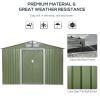 9' x 6' Green Outdoor Storage Shed With 4 Vents & Sliding Doors