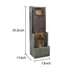 39.3" Modern Outdoor Waterfall Fountain With LED Lights