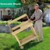 Gardening Bench With Detachable Basin, Drawer, Shelves, Hooks & Casters