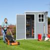 5 x 3 Ft Resin Outdoor Storage Shed For Patio - Grey