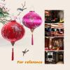 Creative Painted Home Decor 14" White Cloth Lantern Lampshade