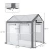 8' L x 6' W x 7' H Outdoor Walk-In Tunnel Greenhouse With Roll-Up Windows