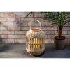 Natural Bamboo Lantern With LED Candle - 13.38" (Gerson International)